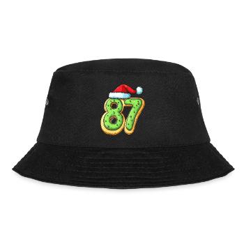 87 Zahl Weihnachten - Bucket Hat - Schwarz - Vorne - Lela (165cm)