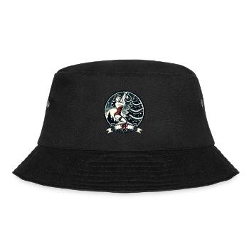 Festlicher Retro Weihnachtszauber mit Pin-Up Flair - Bucket Hat - Schwarz - Vorne - Lela (165cm)