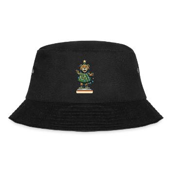 Fröhlicher Bär Mit Weihnachtslichtern - Bucket Hat - Schwarz - Vorne - Lela (165cm)