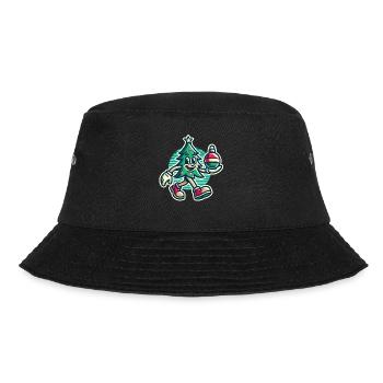 Funny Retro Christmas Tree with Ball - Bucket Hat - black - Front - Lela (165cm)