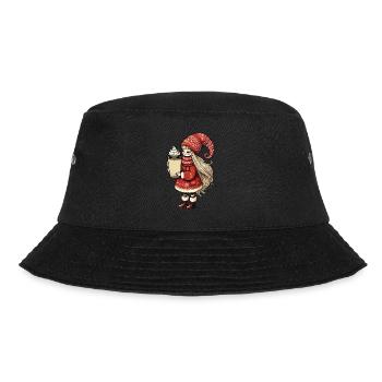 Christmas gnome for coffee lovers - Bucket Hat - black - Front - Lela (165cm)