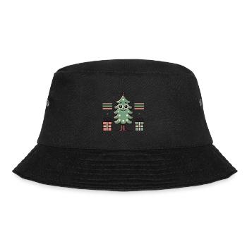 Fröhlicher Weihnachtsbaum Mit Geschenken - Bucket Hat - Schwarz - Vorne - Lela (165cm)