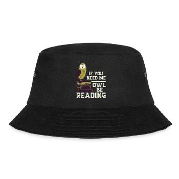 Eule Lesen Bücher Lustiger Spruch - Bucket Hat - Schwarz - Vorne - Lela (165cm)