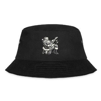 Rocking Santa Claus with guitar - Bucket Hat - black - Front - Lela (165cm)