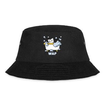 Süßes Katzenmotiv in der Badewanne mit - Bucket Hat - Schwarz - Vorne - Lela (165cm)