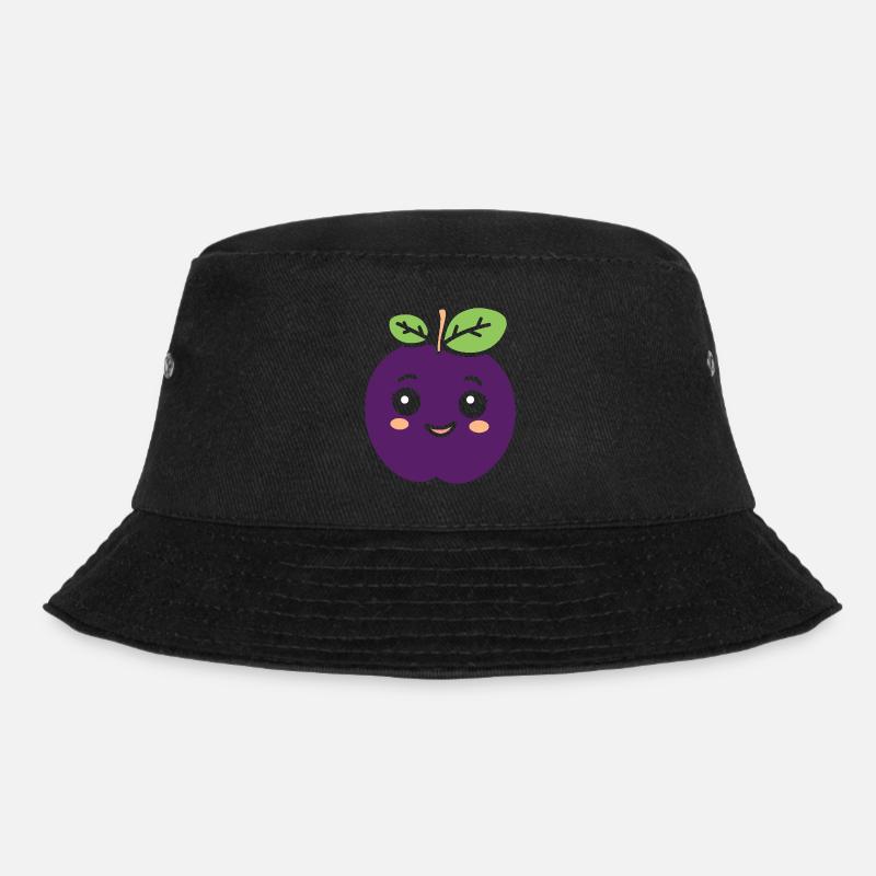 Pflaume - Bucket Hat - Schwarz