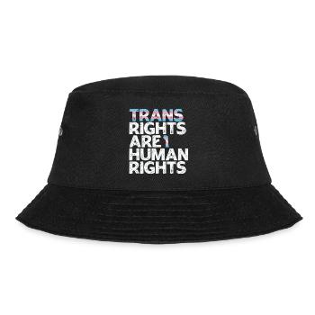 Trans-Rechte sind Menschenrechte - Bucket Hat - Schwarz - Vorne - Lela (165cm)