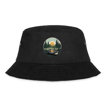 Naturklänge Musik Streetwear Outfit - Bucket Hat - Schwarz - Vorne - Lela (165cm)