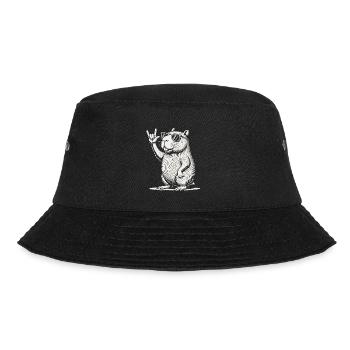 Rock Musik Festival Lustige Heavy Metal Capybara - Bucket Hat - Schwarz - Vorne - Lela (165cm)
