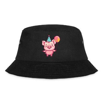 Pig Birthday Baby - Bucket Hat - black - Front - Lela (165cm)
