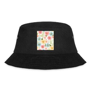 Floral pattern - Bucket Hat - black - Front - Lela (165cm)