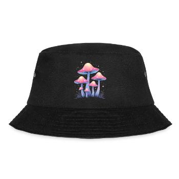 Magische Pilze - Mystische Waldkunst - Bucket Hat - Schwarz - Vorne - Lela (165cm)