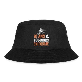 10 Jahre Jubiläum Geschenk Fahrrad - Bucket Hat - Schwarz - Vorne - Lela (165cm)