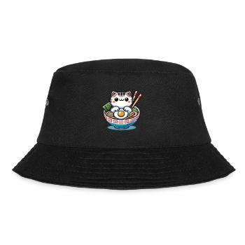 Chat Kawaii en Ramen Bowl Streetwear - Bob - noir - Devant - Lela (165cm)