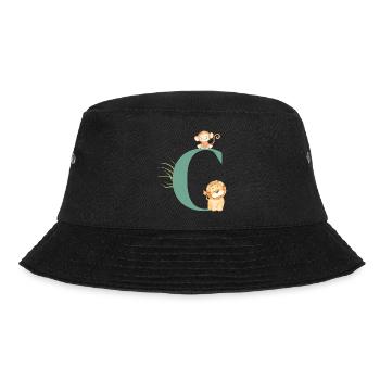 Letter c green jungle animals - Bucket Hat - black - Front - Lela (165cm)