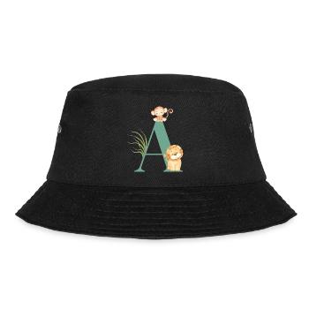 Brief an Green Jungle Animals - Bucket Hat - Schwarz - Vorne - Lela (165cm)