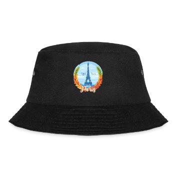 Paris Skyline with Laurel Frame - Bucket Hat - black - Front - Lela (165cm)