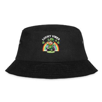 Lucky Vibes St. Patricks Day Regenbogen - Bucket Hat - Schwarz - Vorne - Lela (165cm)