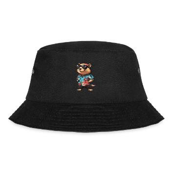 Beaver Comic Funny Summer - Bucket Hat - black - Front - Lela (165cm)
