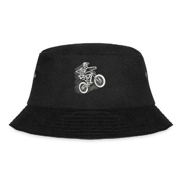 Skeleton Bicycle Adventure Mountain Bike Retro - Bucket Hat - black - Front - Lela (165cm)