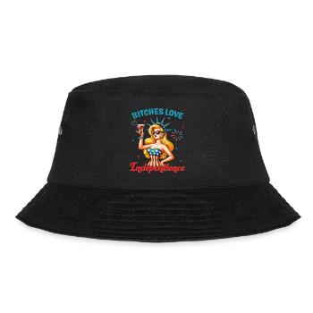 Bitches love independence - Bucket Hat - Schwarz - Vorne - Lela (165cm)
