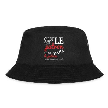 Wer der Chef ist, ist Papa, Vatertag - Bucket Hat - Schwarz - Vorne - Lela (165cm)