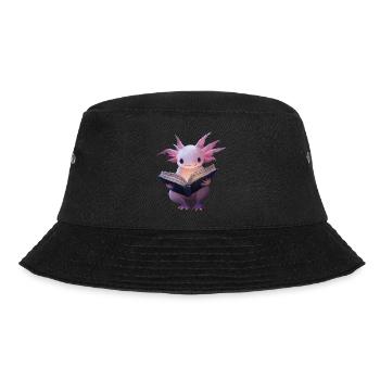 Axolotl liest Buch - Bucket Hat - Schwarz - Vorne - Lela (165cm)