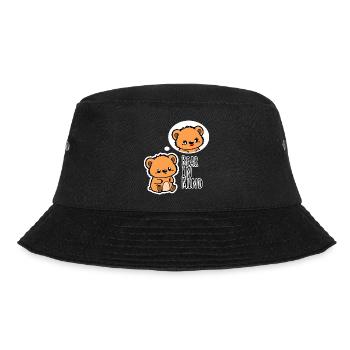 The cute bear thinks of his sweet girlfriend! - Bucket Hat - black - Front - Lela (165cm)