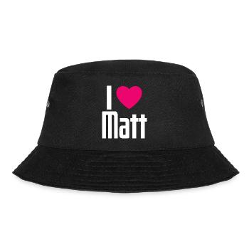 I Love Matt Pinkes Herz Ich liebe Matt - Bucket Hat - Schwarz - Vorne - Lela (165cm)