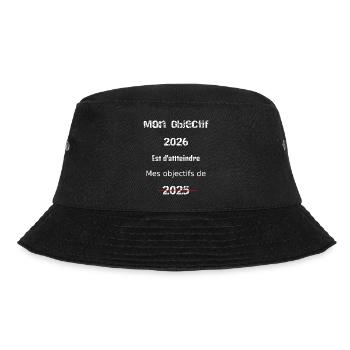 Mein Ziel für 2026: 2025 zu übertreffen - Bucket Hat - Schwarz - Vorne - Lela (165cm)