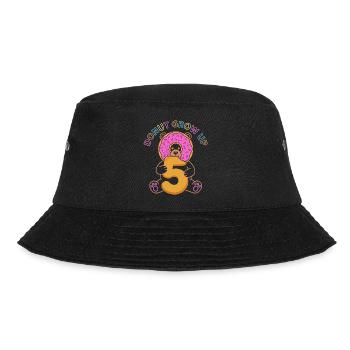 Donut Grow Up 5th Birthday Bear - Bucket Hat - black - Front - Lela (165cm)
