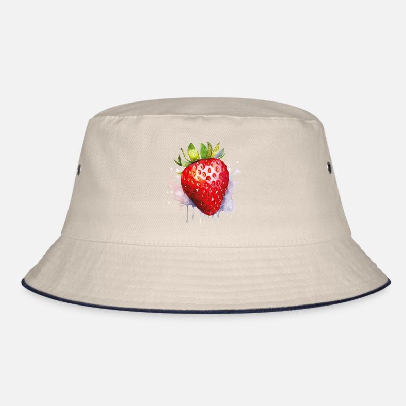 Wasserfarbene Erdbeere Spritzer Bucket Hat