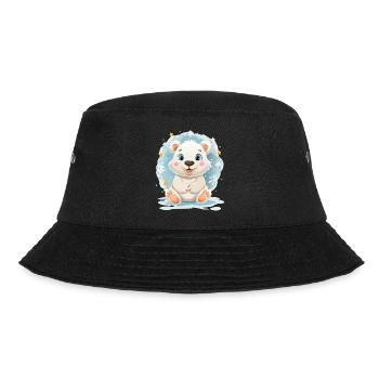 Polarbärchen im Winterzauber - Bucket Hat - Schwarz - Vorne - Lela (165cm)