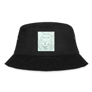 Löwenkopf Zeichnung Pur - Bucket Hat - Schwarz - Vorne - Lela (165cm)