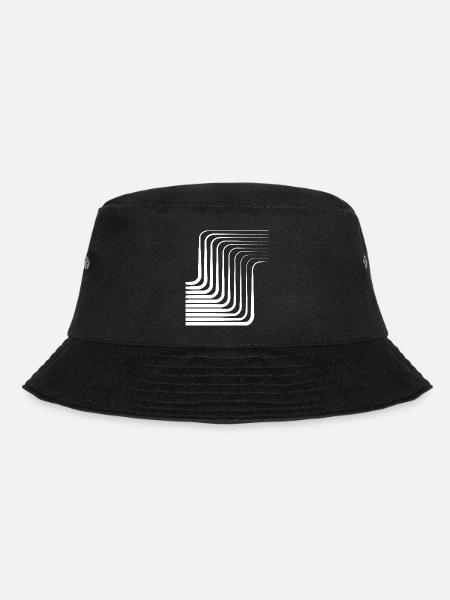 Konzentrisches Bogenmonochromes Muster - Bucket Hat - Schwarz