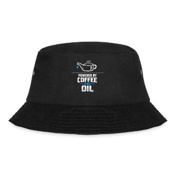 Powered By Coffee And Oil Schrauber Spruch Kaffee - Bucket Hat - Schwarz - Vorne - Lela (165cm)