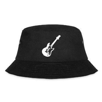 Gitarre Musik Geschenk Gitarrist - Bucket Hat - Schwarz - Vorne - Lela (165cm)