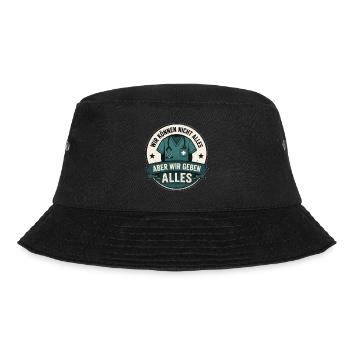 Wir geben alles Mediziner Badge - Bucket Hat - Schwarz - Vorne - Lela (165cm)