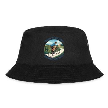 Conquer The White Roads Vintage-Radsportplakat - Bucket Hat - Schwarz - Vorne