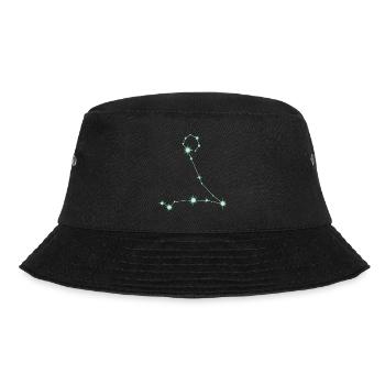 Fische, Stern, Sternbild, Tierkreiszeichen Grün - Bucket Hat - Schwarz - Vorne