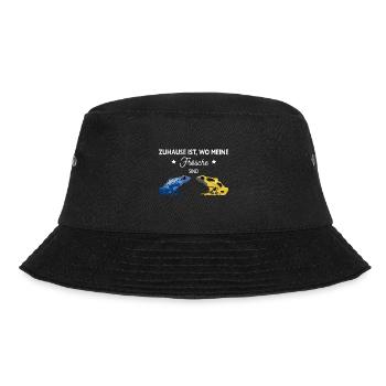 Zuhause ist wo meine Frösche sind Pfeilgiftfrosch - Bucket Hat - Schwarz - Vorne - Lela (165cm)