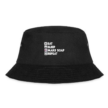 Eat Sleep Repeat Seife Hygiene Seifenherstellung - Bucket Hat - Schwarz - Vorne - Lela (165cm)