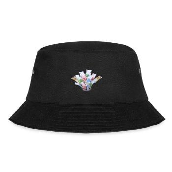 Geldverschwendung 3D - Bucket Hat - Schwarz - Vorne - Lela (165cm)