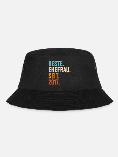 Beste Ehefrau Seit 2017 4. Hochzeitstag 4 Jahre - Bucket Hat - Schwarz