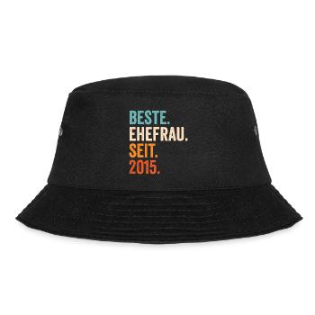Beste Ehefrau Seit 2015 6. Hochzeitstag 6 Jahre - Bucket Hat - Schwarz - Vorne - Lela (165cm)