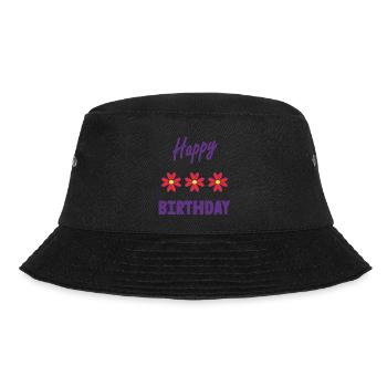 JAHRESTAG. ALLES GUTE ZUM GEBURTSTAG. ALLES GUTE ZUM GEBURTSTAG. - Bucket Hat - Schwarz - Vorne - Lela (165cm)