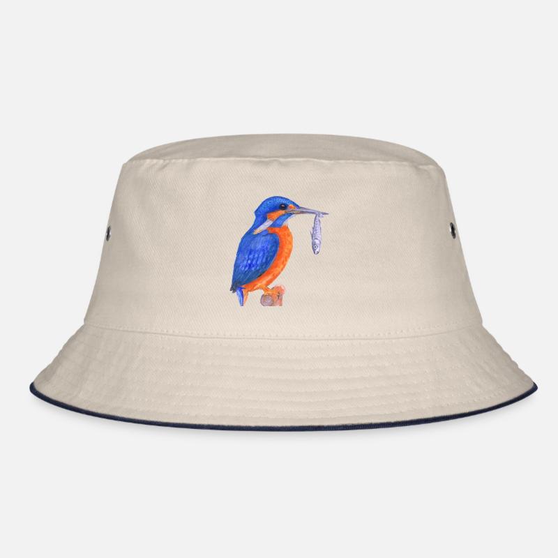 Eisvogel mit Fisch Bucket Hat