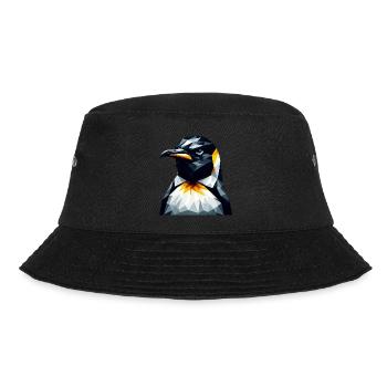 Geometrischer Pinguin Polygon Mathematik Kunst - Bucket Hat - Schwarz - Vorne - Lela (165cm)