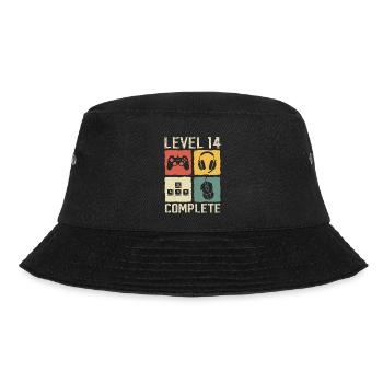 14. Geburtstag Level 14 Complete Gamer 14 Jahre - Bucket Hat - Schwarz - Vorne - Lela (165cm)