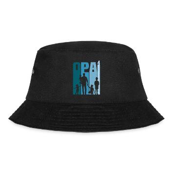 Opa hoch 4 vierfacher Opa werdender Opa Geschenk - Bucket Hat - Schwarz - Vorne - Lela (165cm)